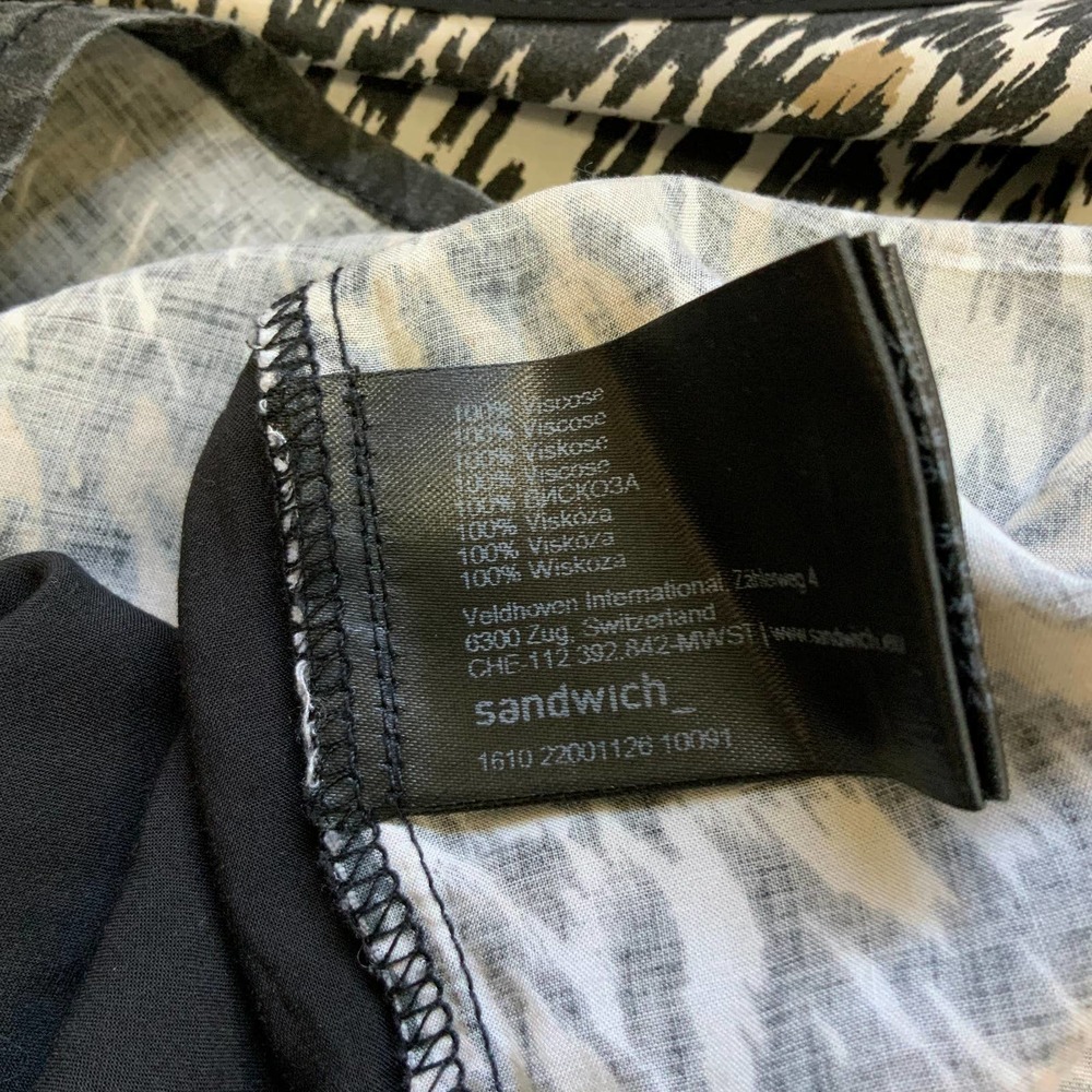 SANDWICH Animal Print Long Sleeve Tunic T-Shirt Blouse Round Neck Pullover 40=L - Picture 5 of 6